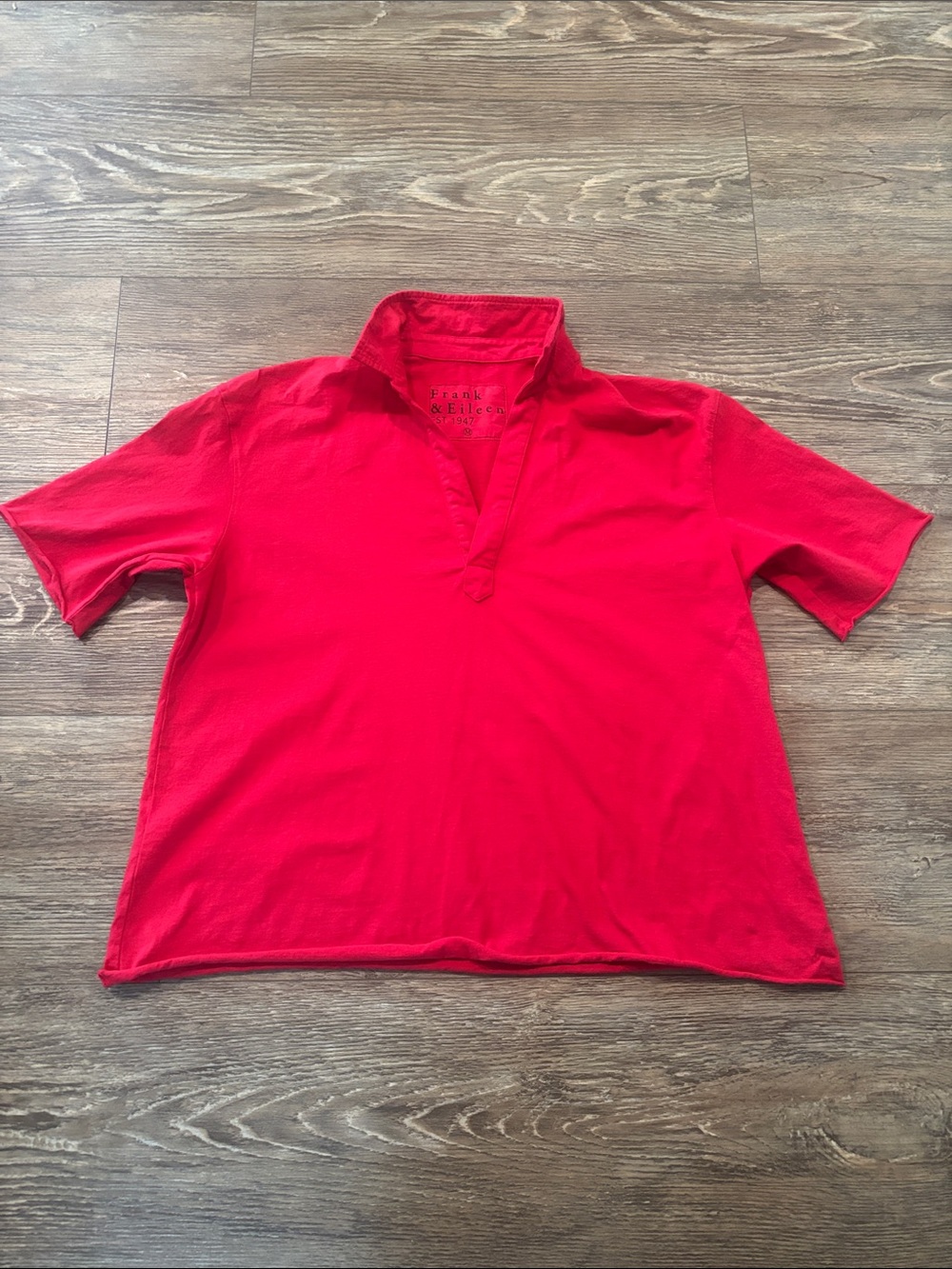 Frank & Eileen Patty Short Sleeve Popover Henley 100% Cotton Women's Size Medium